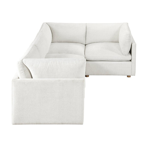 English Elm Modern Chenille Modular Sectional with Pocket Coil Cushions and Walnut Legs for Living Rooms B011S02635
