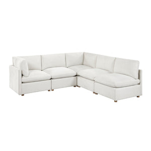 English Elm Modern Five Piece Modular Sectional Chenille Upholstered Sofa with Pocket Coil Comfort B011S02637