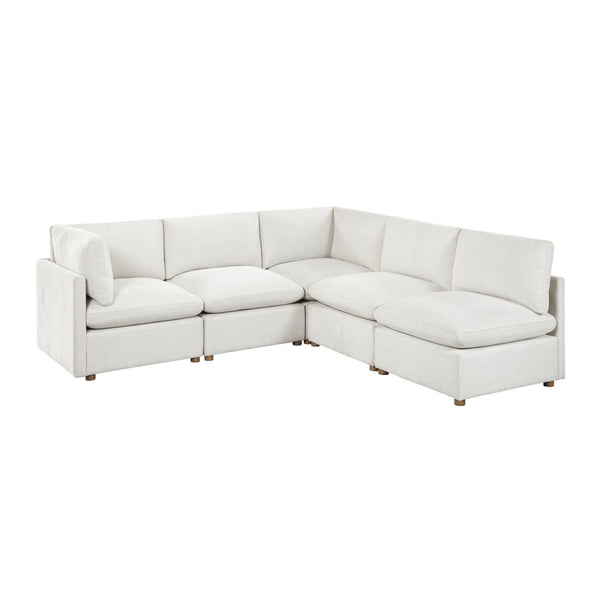 English Elm Modern Five Piece Modular Sectional Chenille Upholstered Sofa with Pocket Coil Comfort B011S02637