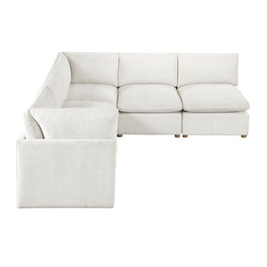 English Elm Modern Five Piece Modular Sectional Chenille Upholstered Sofa with Pocket Coil Comfort B011S02637