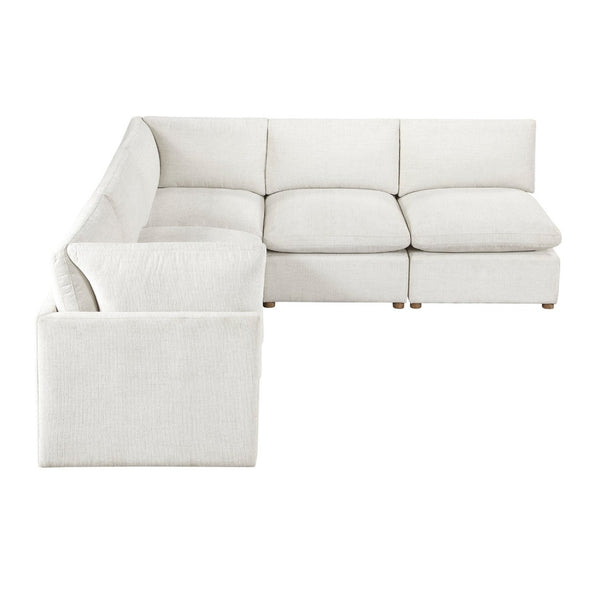 English Elm Modern Five Piece Modular Sectional Chenille Upholstered Sofa with Pocket Coil Comfort B011S02637