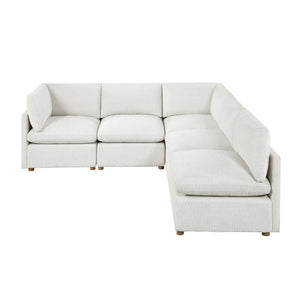 English Elm Modern Five Piece Modular Sectional Chenille Upholstered Sofa with Pocket Coil Comfort B011S02637