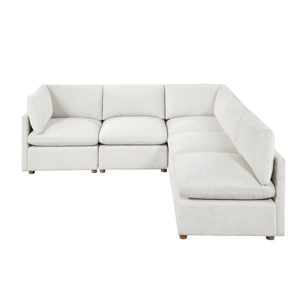 English Elm Modern Five Piece Modular Sectional Chenille Upholstered Sofa with Pocket Coil Comfort B011S02637
