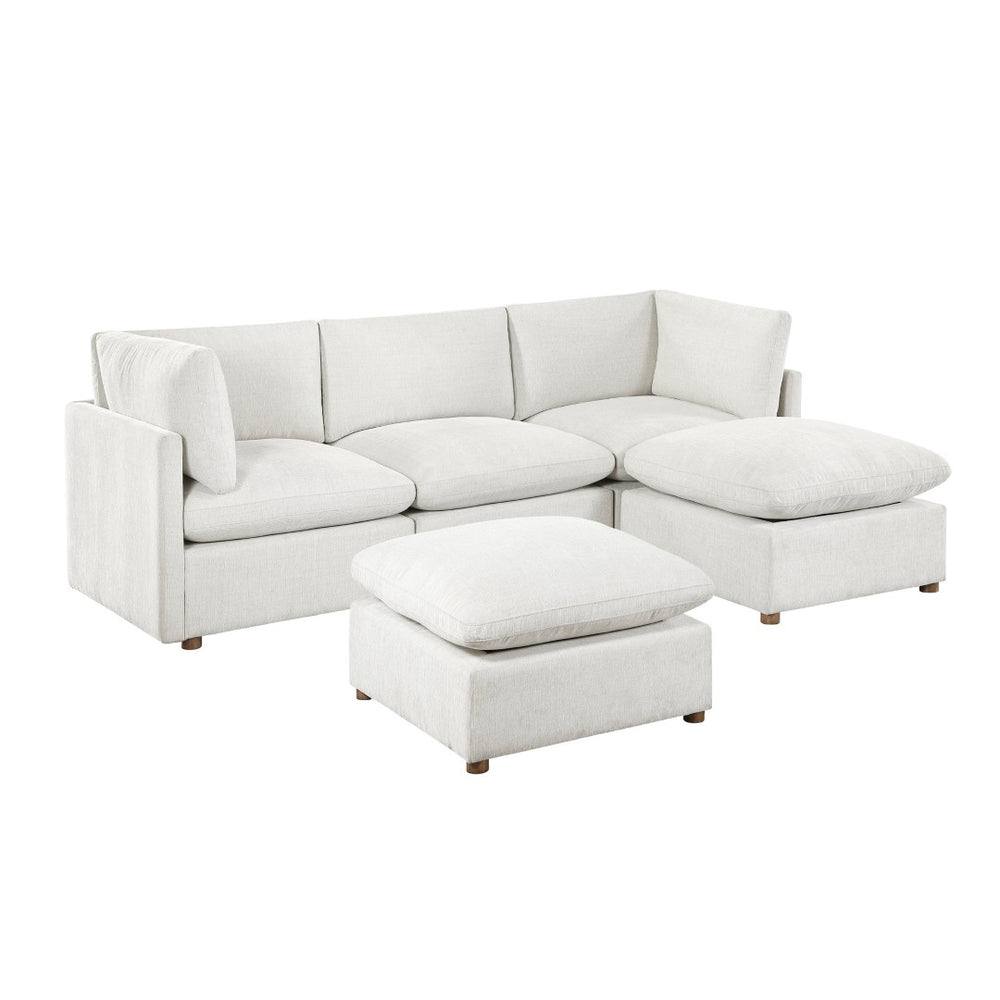 English Elm Modern Chenille 5 Piece Modular Sectional with Ottomans Pocket Coil Living Room Sofa B011S02638