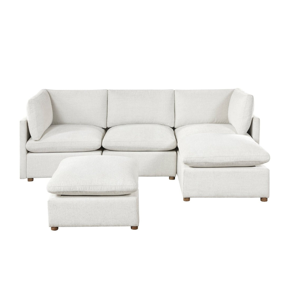 English Elm Modern Chenille 5 Piece Modular Sectional with Ottomans Pocket Coil Living Room Sofa B011S02638