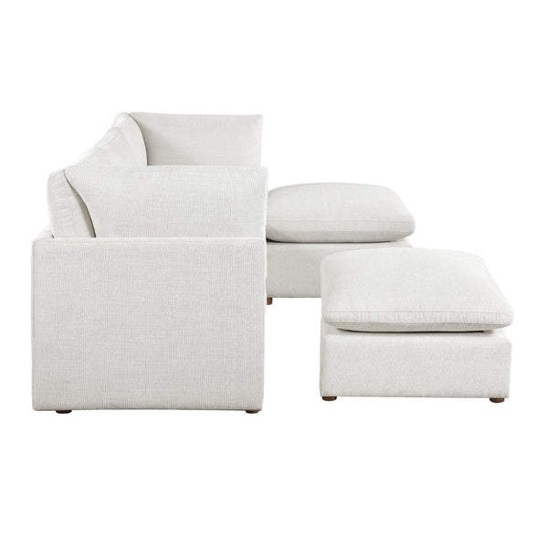 English Elm Modern Chenille 5 Piece Modular Sectional with Ottomans Pocket Coil Living Room Sofa B011S02638