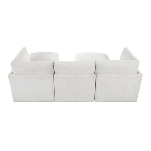 English Elm Modern Chenille 5 Piece Modular Sectional with Ottomans Pocket Coil Living Room Sofa B011S02638