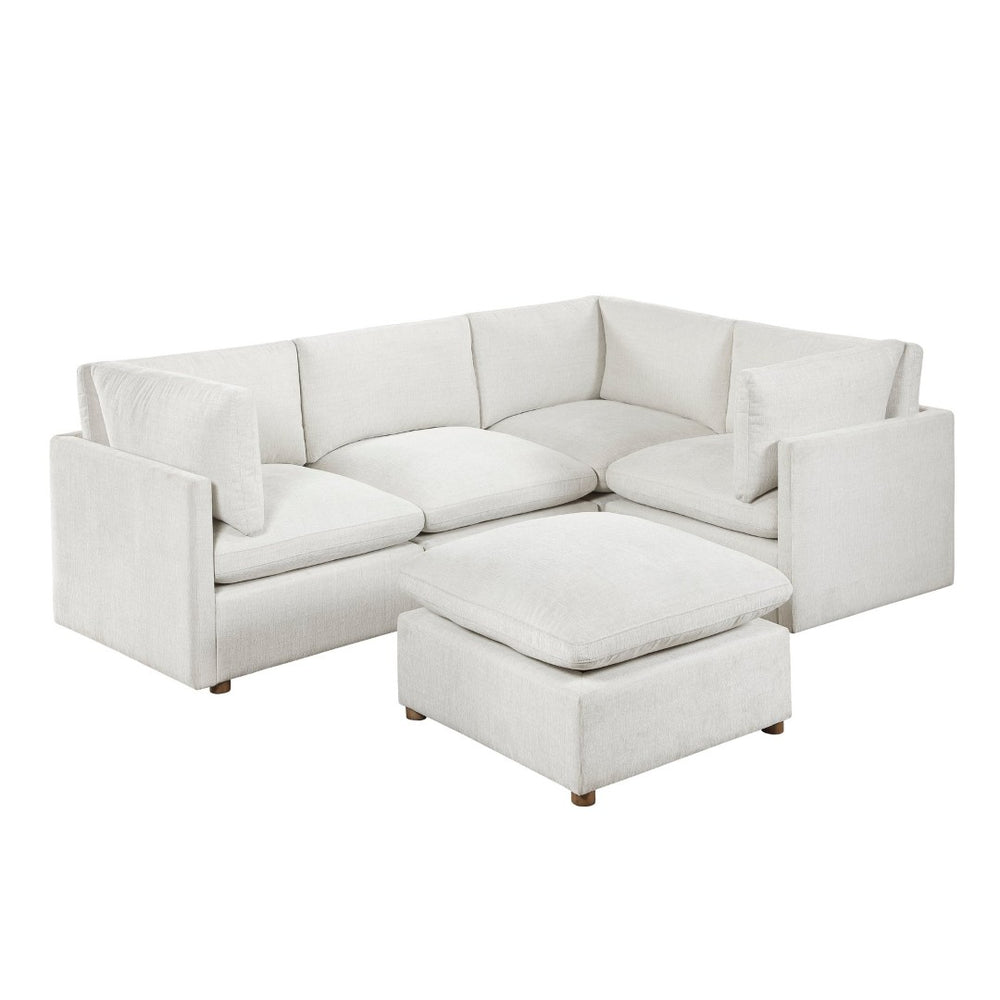 English Elm Modern Chenille 5 Piece Modular Sectional with Ottoman Pocket Coil Lounge Seating B011S02640