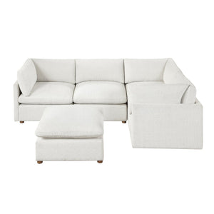 English Elm Modern Chenille 5 Piece Modular Sectional with Ottoman Pocket Coil Lounge Seating B011S02640