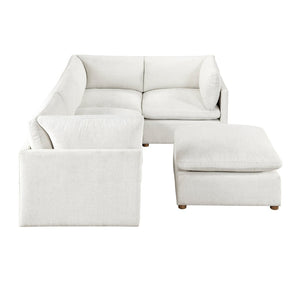 English Elm Modern Chenille 5 Piece Modular Sectional with Ottoman Pocket Coil Lounge Seating B011S02640