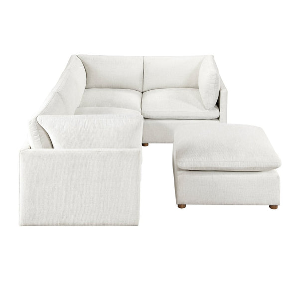 English Elm Modern Chenille 5 Piece Modular Sectional with Ottoman Pocket Coil Lounge Seating B011S02640
