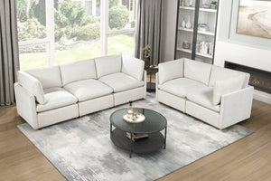 English Elm Modern Chenille Sofa and Loveseat Set with Pocket Coil Support for Living Rooms B011S02645