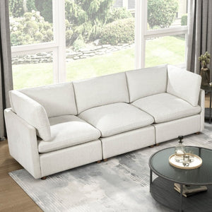 English Elm Modern Chenille Sofa and Loveseat Set with Pocket Coil Support for Living Rooms B011S02645