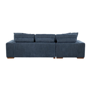 English Elm Blue Tufted Chenille Sectional Sleeper Sofa with Hidden Chaise Storage for Living Room Left Chaise B011S02651