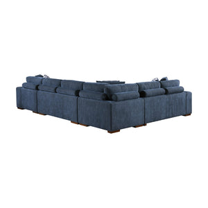 English Elm Modern Chenille Tufted Four Piece Sectional with Sleeper Pull Out Bed and Hidden Storage Right Chaise B011S02654