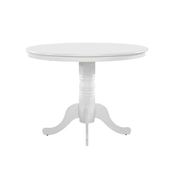 English Elm 5pc White Round Pedestal Dining Set Ladder Back Chairs Farmhouse Breakfast Nook B011S02658