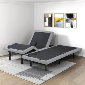 English Elm Split King Power Base with Zero Gravity Massage Usb Ports Led and Metal Frame B011S02661