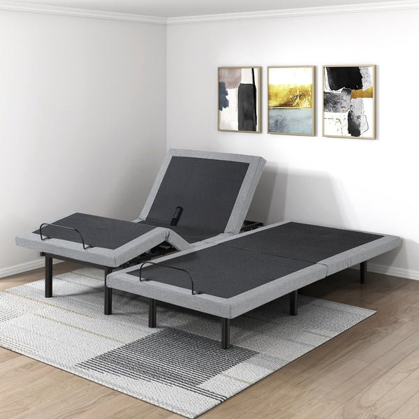 English Elm Split King Power Base with Zero Gravity Massage Usb Ports Led and Metal Frame B011S02661