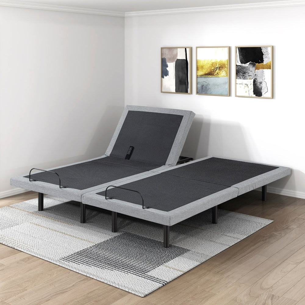 English Elm Split King Power Base with Zero Gravity Massage Usb Ports Led and Metal Frame B011S02661