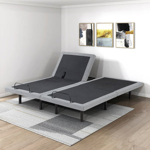 English Elm Split King Power Base with Zero Gravity Massage Usb Ports Led and Metal Frame B011S02661