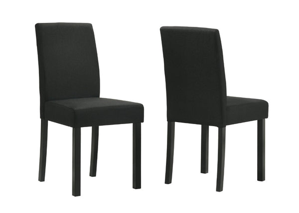 English Elm 5Pc Faux Marble Rectangular Dining Set with Charcoal High Back Chairs Black Legs B011S02666