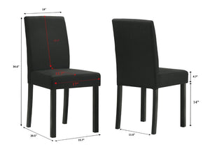 English Elm 5Pc Faux Marble Rectangular Dining Set with Charcoal High Back Chairs Black Legs B011S02666