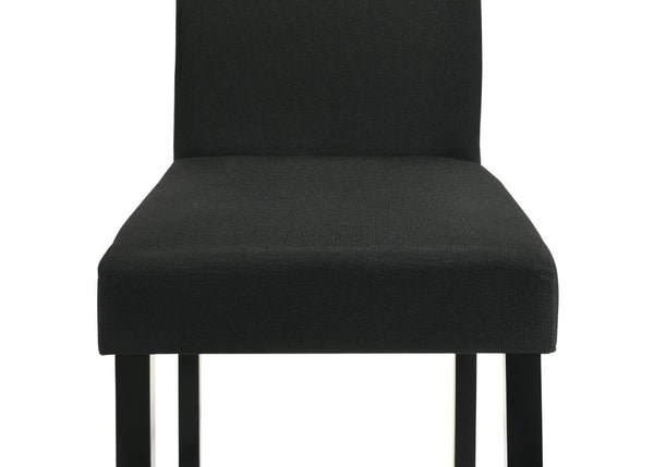 English Elm 5Pc Faux Marble Rectangular Dining Set with Charcoal High Back Chairs Black Legs B011S02666
