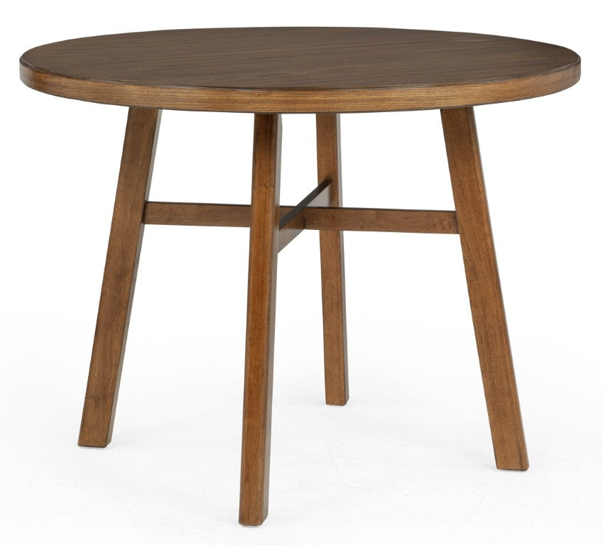 English Elm Contemporary Round Counter Height Dining Set with Upholstered High-Back Chairs for Four B011S02681
