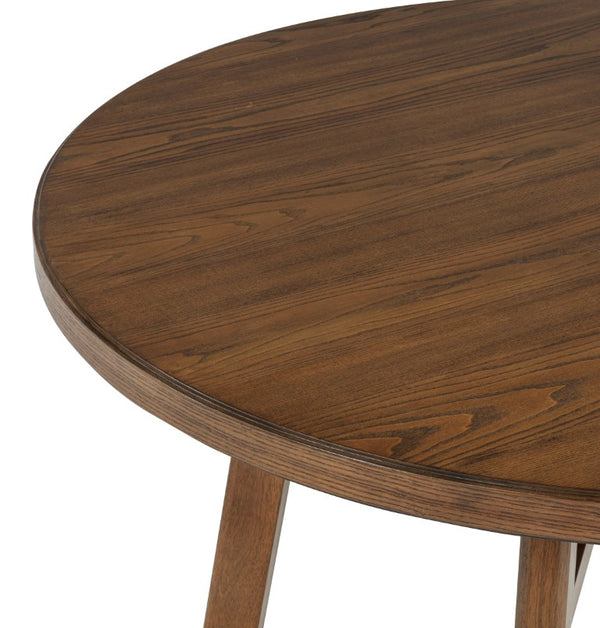 English Elm Contemporary Round Counter Height Dining Set with Upholstered High-Back Chairs for Four B011S02681