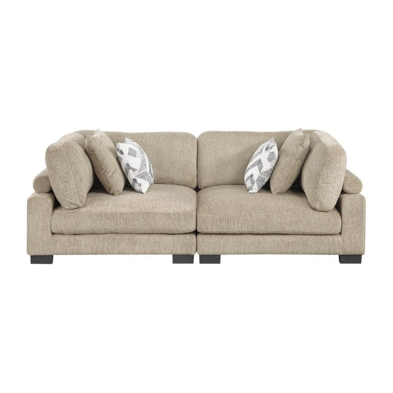 English Elm Contemporary Brown Microfiber Loveseat Modular Frame Adjustable Cushions Living Room Seating B011S02683