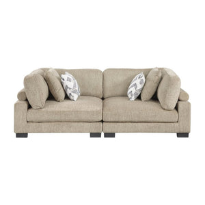 English Elm Contemporary Brown Microfiber Loveseat Modular Frame Adjustable Cushions Living Room Seating B011S02683
