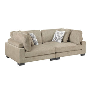 English Elm Contemporary Brown Microfiber Loveseat Modular Frame Adjustable Cushions Living Room Seating B011S02683