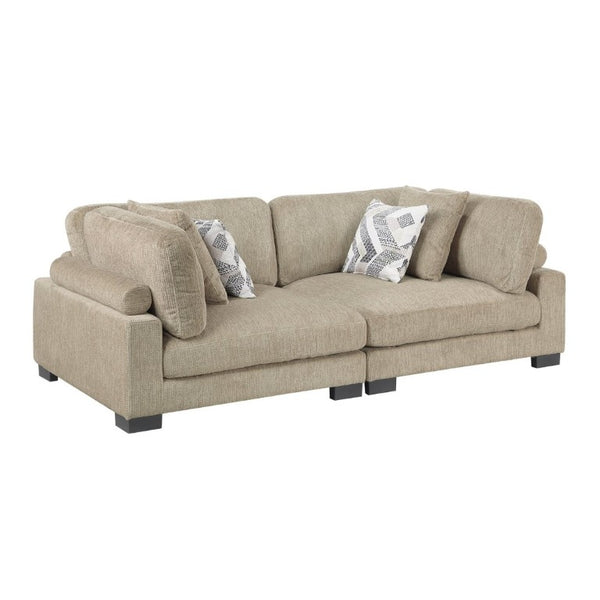 English Elm Contemporary Brown Microfiber Loveseat Modular Frame Adjustable Cushions Living Room Seating B011S02683