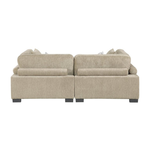 English Elm Contemporary Brown Microfiber Loveseat Modular Frame Adjustable Cushions Living Room Seating B011S02683