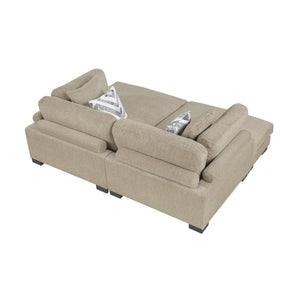 English Elm Contemporary Modular Chaise Pair Brown Microfiber Pocket Coil Seating Living Room Set B011S02684