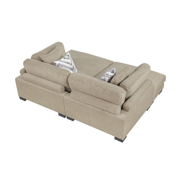 English Elm Contemporary Modular Chaise Pair Brown Microfiber Pocket Coil Seating Living Room Set B011S02684
