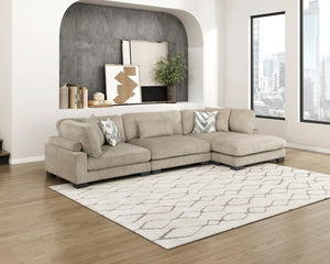English Elm Contemporary Microfiber Modular Sectional with Reversible Chaise and Pocket Coil Support B011S02686
