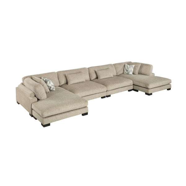 English Elm Contemporary Brown Microfiber Modular Sectional with Reversible Chaise and Pocket Coil Seats B011S02687