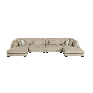 English Elm Contemporary Brown Microfiber Modular Sectional with Reversible Chaise and Pocket Coil Seats B011S02687