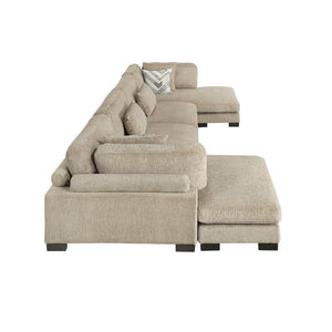 English Elm Contemporary Brown Microfiber Modular Sectional with Reversible Chaise and Pocket Coil Seats B011S02687