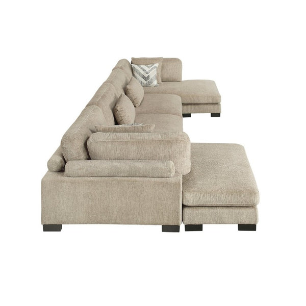 English Elm Contemporary Brown Microfiber Modular Sectional with Reversible Chaise and Pocket Coil Seats B011S02687