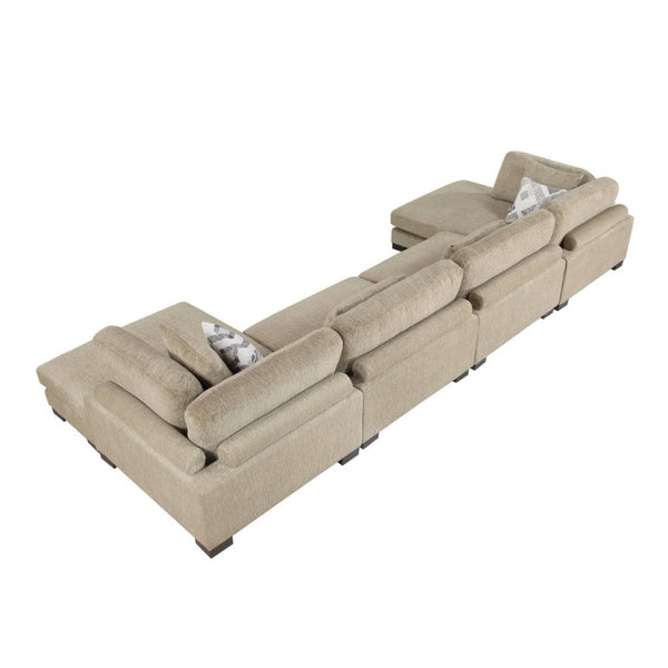 English Elm Contemporary Brown Microfiber Modular Sectional with Reversible Chaise and Pocket Coil Seats B011S02687