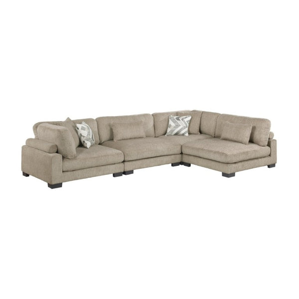 English Elm 4-Piece Modular Sectional with Pocket Coil Seats Microfiber Upholstery and Wood Frame B011S02688
