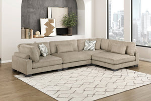 English Elm 4-Piece Modular Sectional with Pocket Coil Seats Microfiber Upholstery and Wood Frame B011S02688