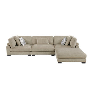 English Elm Contemporary Modular Sectional Set with Ottoman Microfiber Upholstery and Pocket Coil Comfort B011S02689