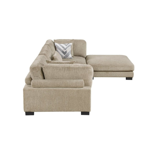 English Elm Contemporary Modular Sectional Set with Ottoman Microfiber Upholstery and Pocket Coil Comfort B011S02689