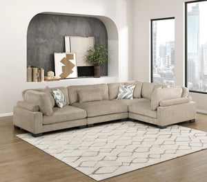 English Elm Contemporary Modular Four Piece Sectional Microfiber Sofa with Adjustable Backrests B011S02690