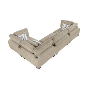 English Elm Contemporary Modular Four Piece Sectional Microfiber Sofa with Adjustable Backrests B011S02690