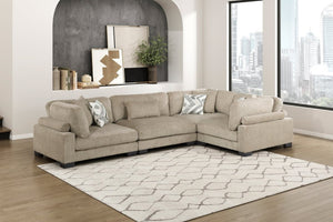 English Elm Contemporary Modular Four Piece Sectional Microfiber Sofa with Adjustable Backrests B011S02690