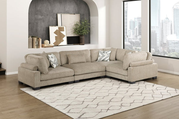 English Elm Contemporary Modular Four Piece Sectional Microfiber Sofa with Adjustable Backrests B011S02690